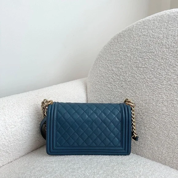 Chanel Leboy Medium Caviar Blue Handbag GHW series 23 - Picture 2 of 16